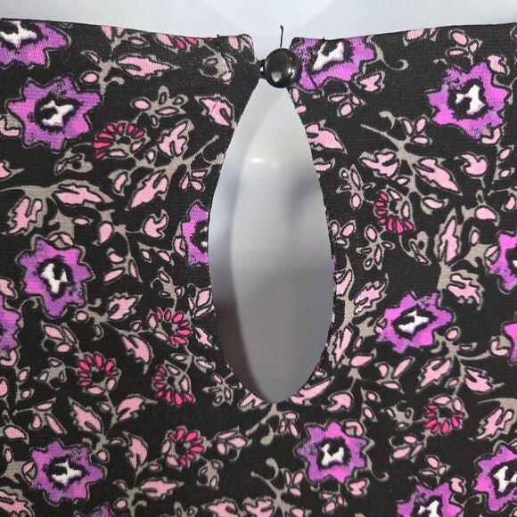 Lane Bryant Floral Relaxed Blouson-Sleeve Banded-Bottom Top Blouse 18/20 - Picture 8 of 10